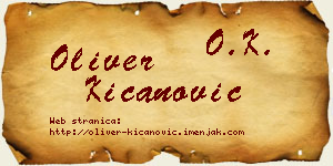 Oliver Kićanović vizit kartica